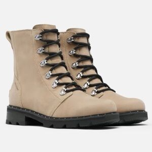 Sorel Tan Lennox lace-up Combat Moto Boots